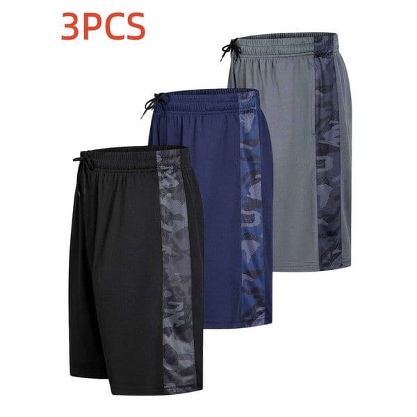 2026 New Men's Camo Stripe Mesh Athletic Shorts Y2K Oversized Casual Pants Suitable for Daily and Training Wear