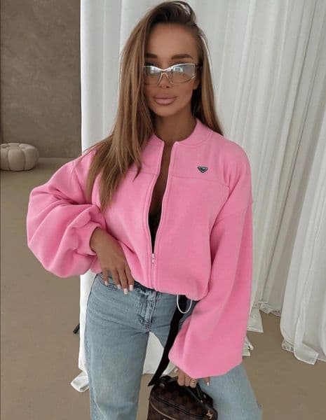 Luxury brand designer 2026 new autumn/winter versatile round-neck casual long-sleeve fleece jacket short coat