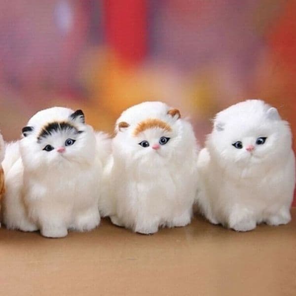 Simulated Cat Doll Ornament Cute Long Haired Cat Electronic Doll Soft And Fluffy Plush Cat Model Childrens Day Gift For Kids 260617