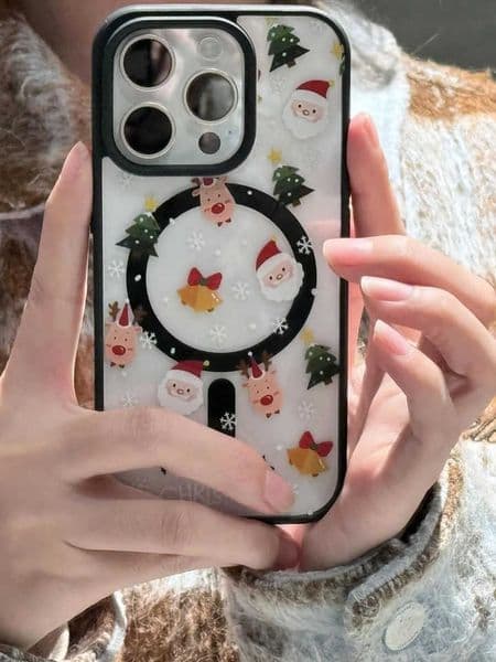 Snowflake Christmas Santa Claus For Magnetic Phone Case For iPhone 17 AIR 16 15 14 13 12 11 Pro MAX X XR XS 7 8 Plus Y2K Cover D260621