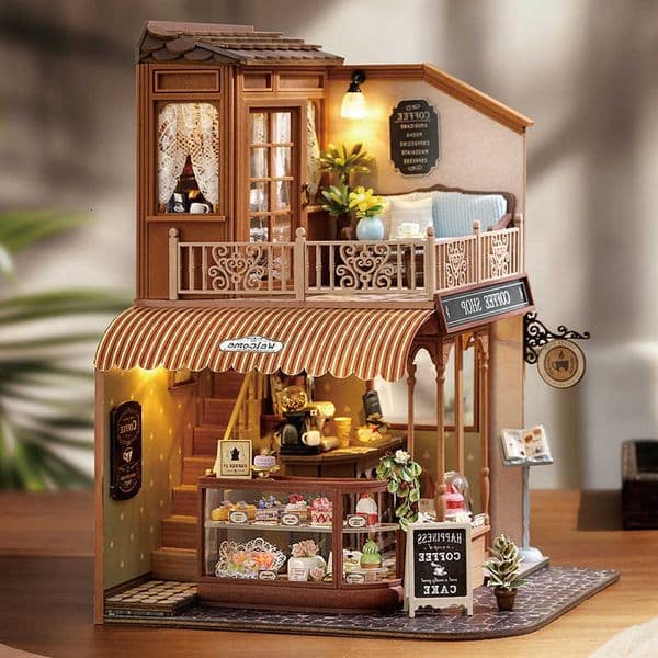 MINI Puzzles DIY Dollhouse Wooden Furniture Light Kits Doll House Casa Miniature Accessories Wooden Toys Xmas Birthday GiftsR260621
