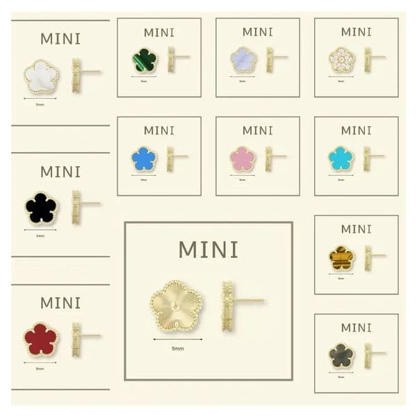 designer earrings womens jewelry designer jewelry Emerald Mini clover earrings Turquoise 18K Gold Plated Wedding earrings designer earring for woman gift