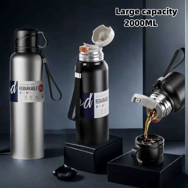 Thermos 2L Stainless Steel Bottle Tumbler Large Capacity Thermal Water Bottle Cold and Hot Thermo Cup Vacuum Flask Insulated J260622
