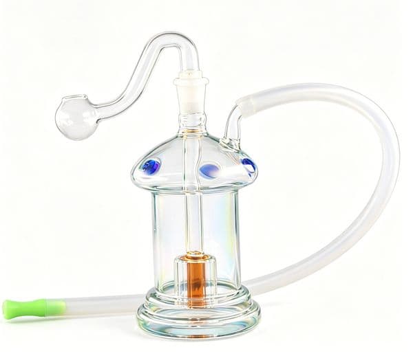 Wholesale Mini Thick heady Mushroom shape Colorful Glass Oil Burner bong Pipe 10mm female Water Pipes hookah Hand Smoking Straw Pipes with banger bowl