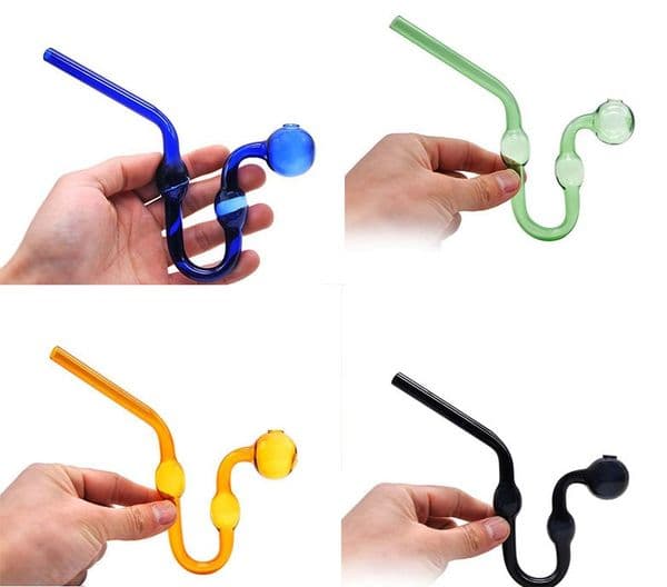 Thick heady Snake Lifelike Colorful Glass Oil Burner Pipe Colorful Curved U style Water Pipes Hand Smoking Tube Straw Pipes