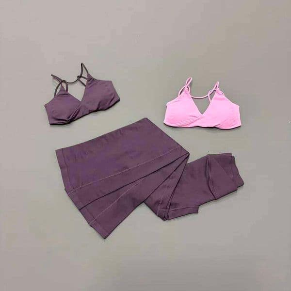 2Pcs Sport Sets Seamless Women Vision Twist Front Sports Bra Suit Breathable Gym Crossover High Waist Flare Leggings Workout Set 26Y0622