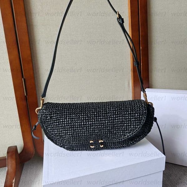 top quality New Soft Besace Supple Shiny Lambskin Halfmoon Bag Luxury Genuine Leather Gold Hardware Bag Removable Strap Handbag Women Casual Shopping Purse