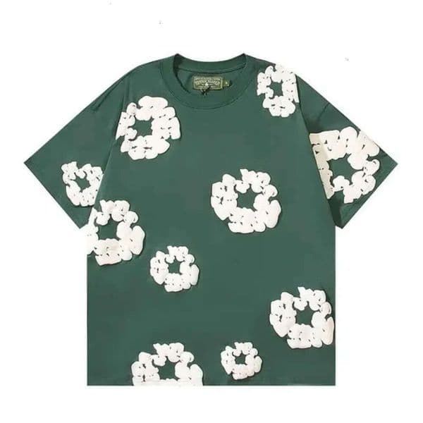 Denimi Tear T-Shirt Designer Shirt Mens Summer Fashionable Trendy Loose Round Neck Short Sleeve Denimi Tear Breathable Kapok Foaming Printing Casual T-Shirts 703