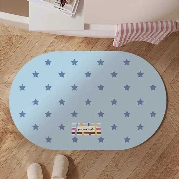 Cute VIKAMA Star Bath Mat Super Absorbent Non-Slip Quick Dry Floor Rug for Kids Room and Nursery Decor D260623