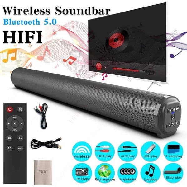 Portable Wireless Bluetooth Sound Bar Speaker Subwoofer TV Projector Desktop Home Outdoor Stereo Sound Ystem Super Power Speaker L26