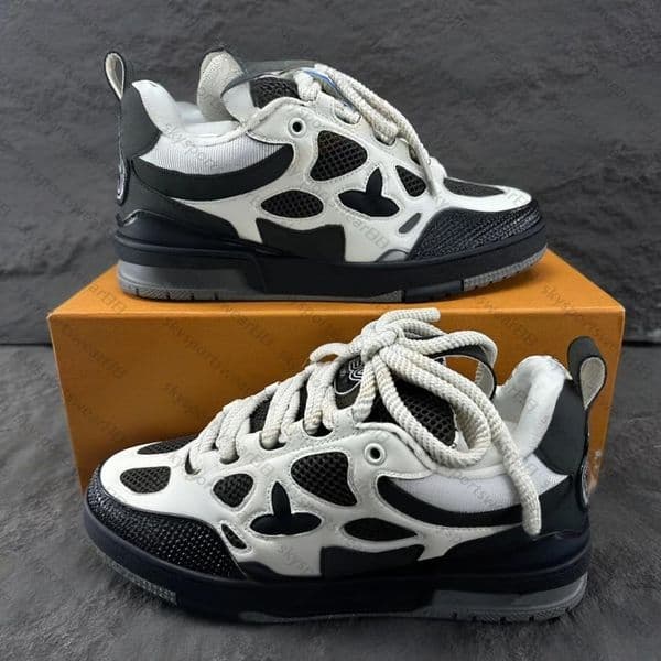 luxury brand Men Women Skate Sneakers Designer Sport Shoes Calfskin Trainers Black White Green Red Blue Fashion Brand Running Shoes size 36-45 K24