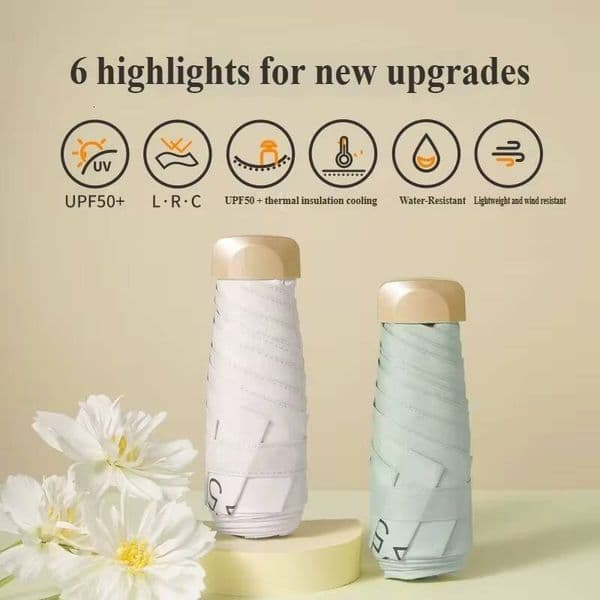 Low Price Promotion Mini Rain Umbrella Vinyl Folding UV Ultraviolet Protection Sun Shade Pocket Parasol ddmynov