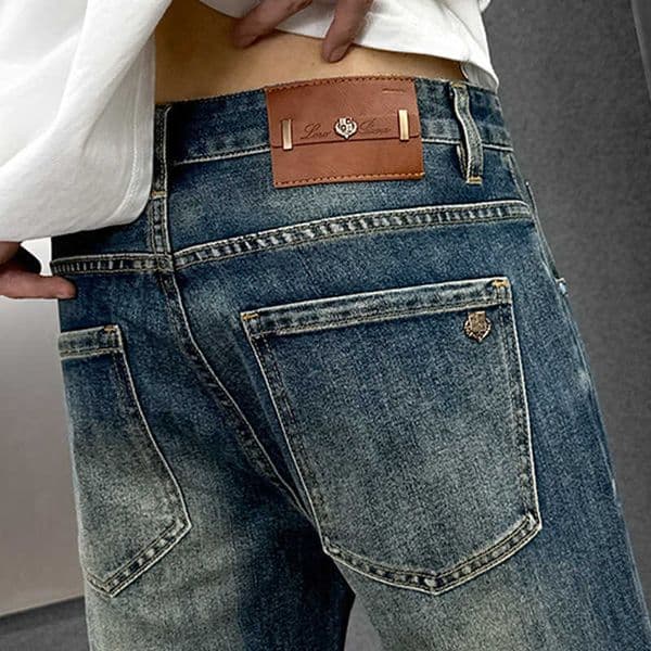 Men's Jeans Designer man jeans, stretchy, high-end European straight loose fit for young original label qq pants 87L1