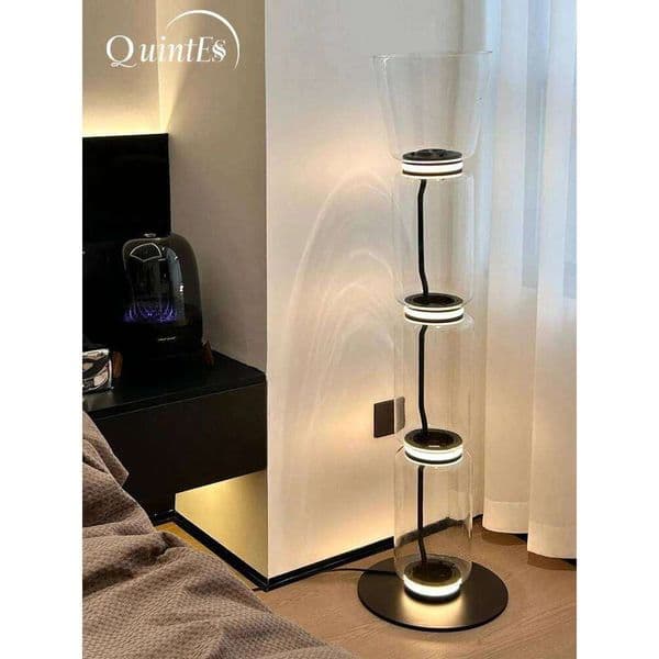 Modern Luxury Glass Column LED Floor Lamp Designer Home Art Standing Light for Indoor Living Room Sofa Bedroom 26Y0624