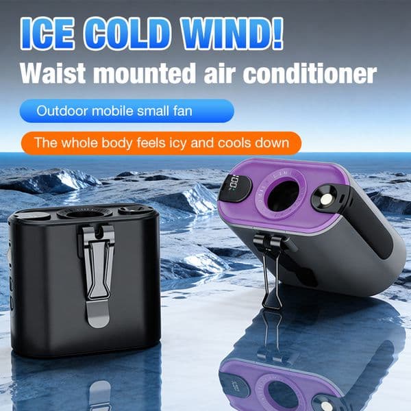 Multi Waist Clip Fan Long Runtime Power Bank Flashlight Portable Cooling Fan