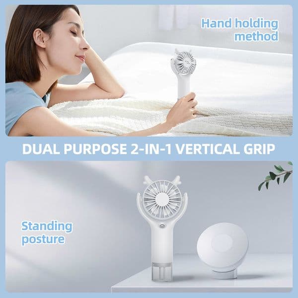 Antler Mist Hand Fan Detachable Water Tank USB Neck Portable Cooling Fan thumbnail 2