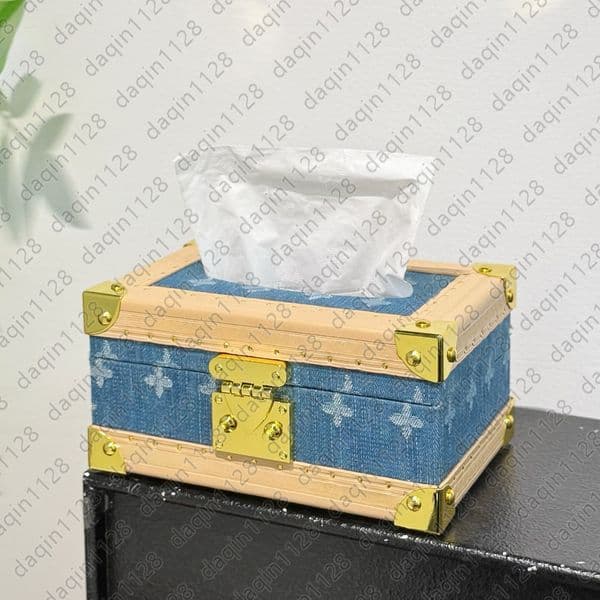 Tissue Box Paper Hard Box Fashion Four In One Cosmetic Box Designer Bag Cow Leather Jewelry Box Nested Tower Box Watch Box Furniture Ornaments Storage Bag H6BLO