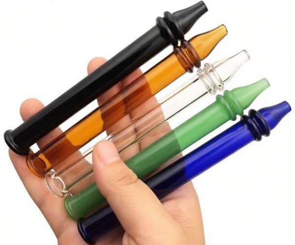 Colorful Portable Glass Filter cigarette pipe mini 12cm Length Glass Hand Pipes Oil Burners Newest Smoking Tips Pipes
