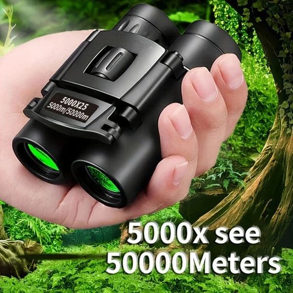 5000x25 HD Zoom BAK4 Telescope Jumelles Portable Powerful Folding Low Light Binoculars Long Range for Hunting Camping Hiking 260626