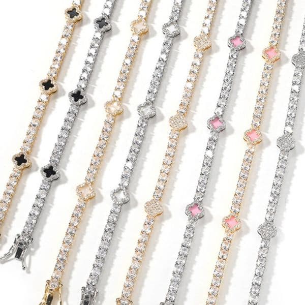 necklace clover gold necklace designer for women womens jewellery moissanite jewelry pendant moissanite stainless steel diamond chain clover necklace chains