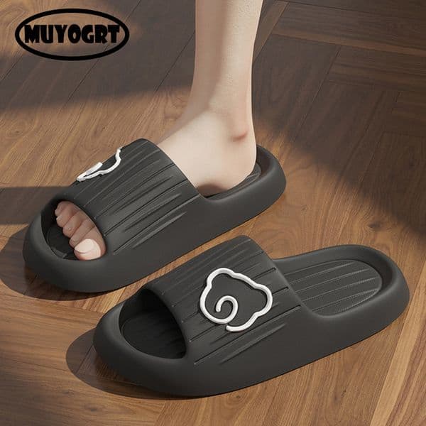 Men'S Summer Bathroom Slippers Household Flat Shoes Non-Slip Cartoon Flip-Flops Beach Sandals Indoor Outdoor Thick Sole Slides