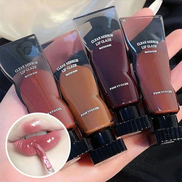 Mirror gloss lipstick women plump lipstick transparent glass lipstick waterproof liquid lipstick brown transparent tone makeup 240829