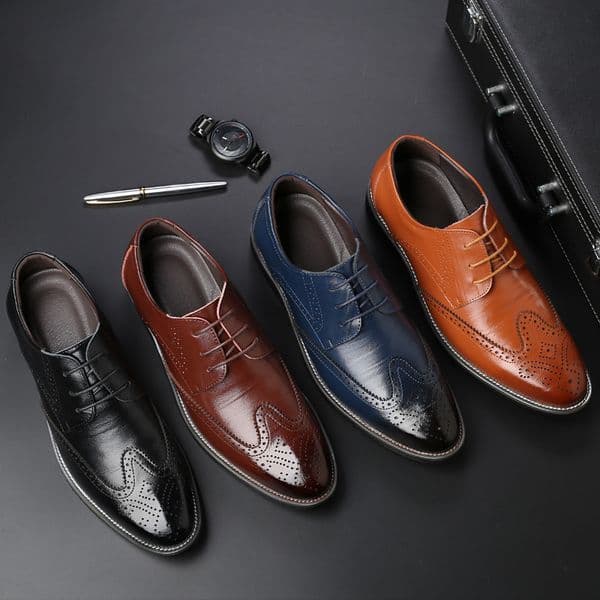 Classic Men's Retro Genuine Leather Brogue designer Shoes Mens Lace-Up Dress Business Office Flats Men Wedding Party Oxfords EU SIZE38-48