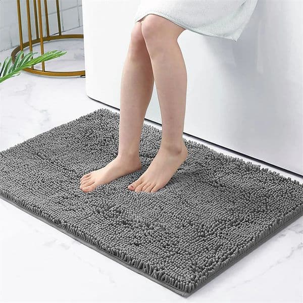 Olanli Chenille bathroom mat anti slip bathroom floor carpet absorbent thick carpet machine washable plush ultra-fine fiber bathroom mat 240902