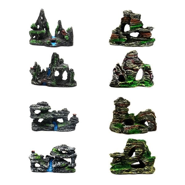 Fish tank rockery mini sharp peak mountain aquarium landscaping resin simulation rockery stone small aquarium landscaping