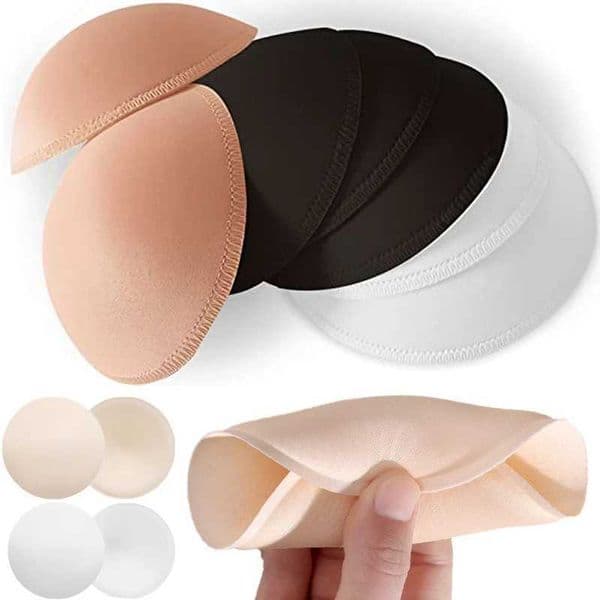 2PCS womens round chest pad bra pad soft sponge sports bra bikini pad yoga bra swimsuit bra care bra insert W240829