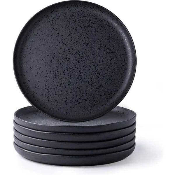 Ceramic Dinner Of 6 Wavy Rim 10.5 Inch Stoneware Dish Set Large Dinnerware Plates Y240902