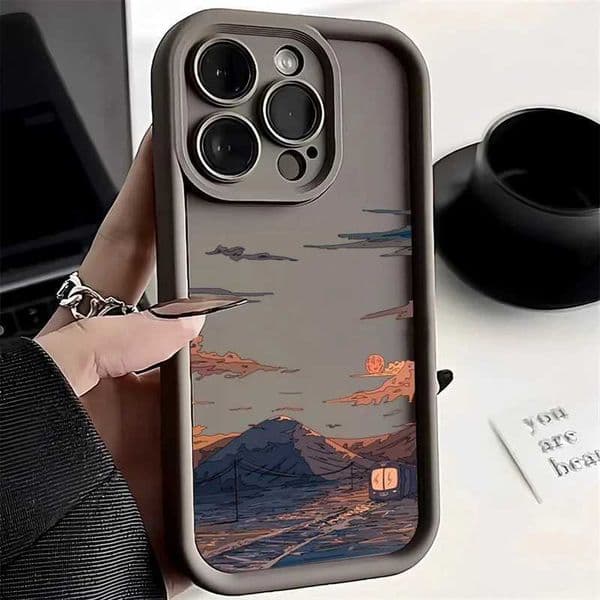 Suitable for iPhone 15 14 13 11 Pro Max XS XR X 12 7 8 Plus SE Cover Landscape Mountain Cloud Silicon Shock resistant Cover M240902