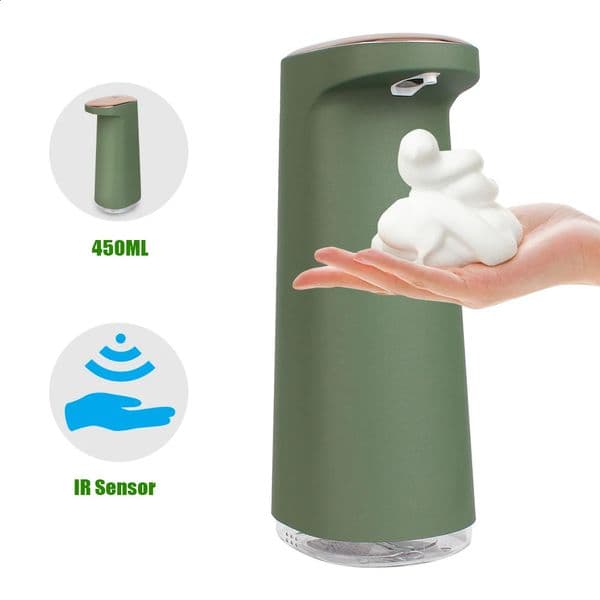 450ML Foam Liquid Soap Dispenser Hand Free USB Rechargeable Portable Touchless Automatic Foaming For Bathroom Kitchen 260518