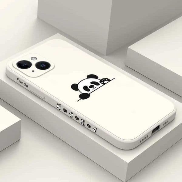 Panda Cute Label phone case suitable for iPhone 15 14 13 11 X XR XS SE2 SE 8 7 6 6S Plus Pro Max mini silicone cover M240902