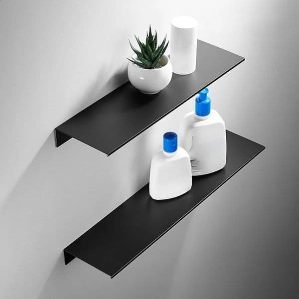 Black mini style bathroom shelf 240902