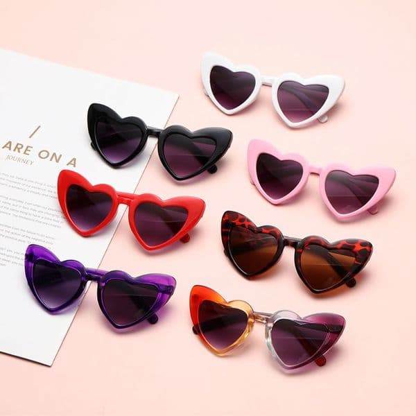 Kids Sunglasses Boy Girls Heart Shaped Sun Glasses Trendy All-Match Baby Sunglasses Children Fashion Shade Eyewear Oculos De Sol M260304