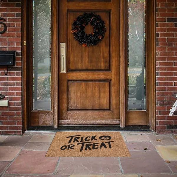 Halloween doormat horror welcome doormat holiday party decoration supplies non slip rubber blanket wool throw brown carpet 240902 Z260622