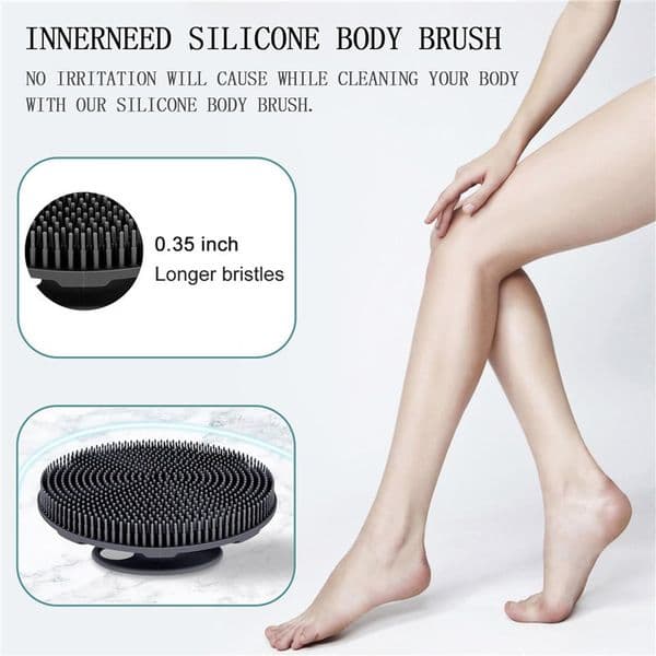 Soft Silicone Body Scrubber Shower Brush Handheld Cleansing Skin Brush, Gentle Exfoliating And Lather Well Cepillo De Ducha De Silicona Para Exfoliacion Corporal