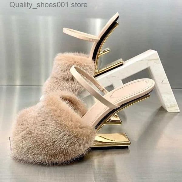 Dress Shoes Womens summer fashion round toe light slip sandals PU leather daily comfortable casual office womens high heels Zapatos T240902