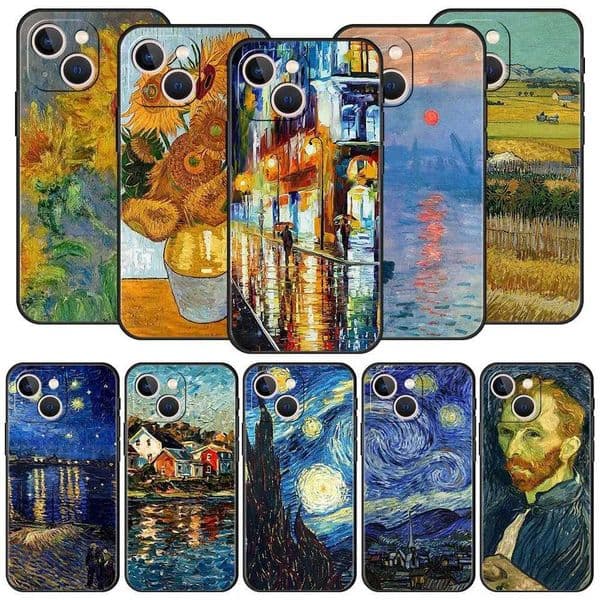 Van Gogh oil painting phone case suitable for iPhone 14 13 Pro Max 12 11 Mini 7 8 Plus XR X SE cover soft cola Funda M240902