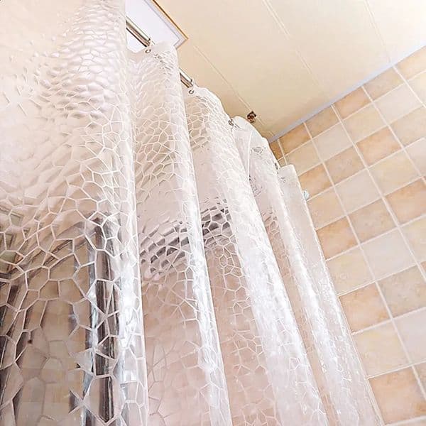 Waterproof 3D transparent bathroom curtains bathroom shower curtains with hooks thick bathroom curtains transparent wide bathroom curtains 240903