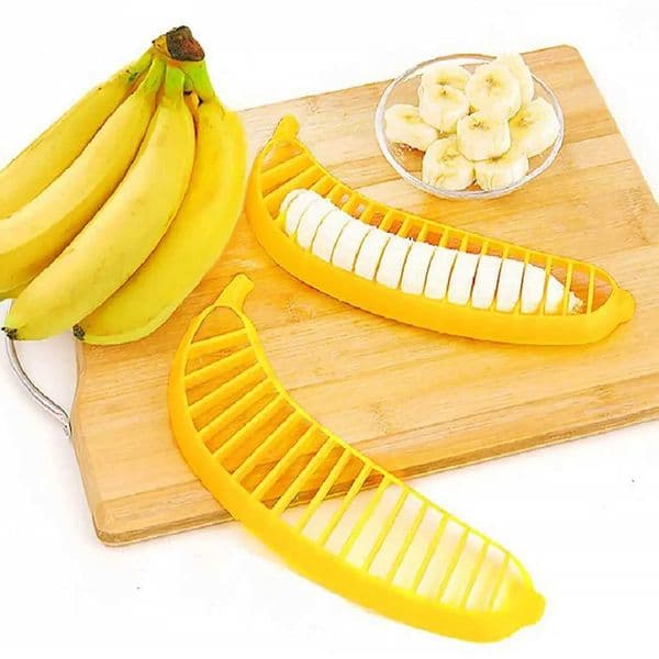 1PC-Manual Plastic Banana Slicer - Fruit Knife for Easy Salad and Platter Preparation - Durable Divider Tool for Perfectly XJ240903