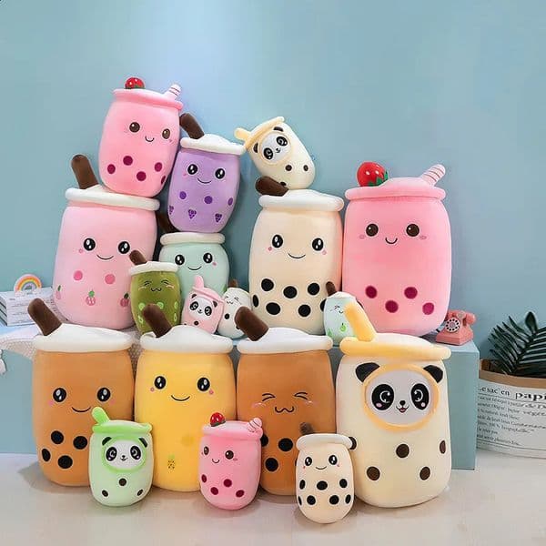 25-70cm cute cartoon real person bubble tea cup shaped pillow super soft back pad childrens toy birthday gift filling fun Boba 240902
