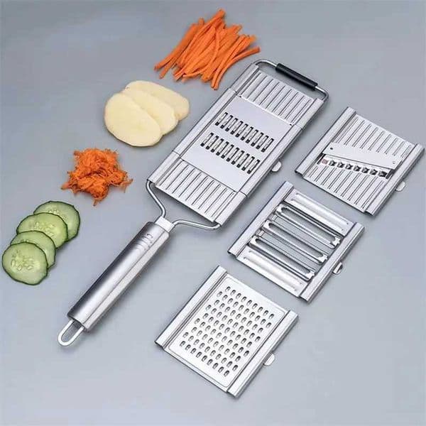 4 in1 Vegetable Slicer Stainless Steel Shredder Cutter Multi-Purpose Vegetable Slicer Cuts Set Manual Fruit Carrot Potato GraterXJ240903