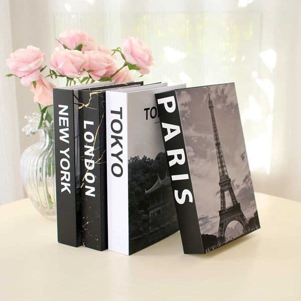 Simple Fake Books for Decoration Coffee Table Modern Home Decoration Book Box Remote Control Storage Box Paris London New York M240903