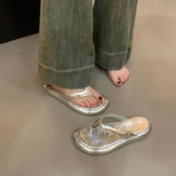 House Shoes Slippers Platform Rubber Flip ps Slides Fashion Slipers Women Med Shale Female Beach Hawaiian 2024 Sabot S e007