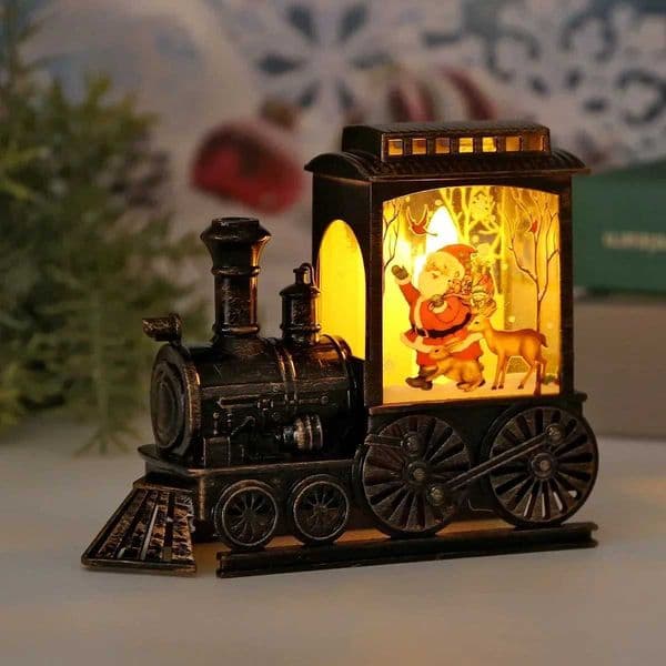 LED Night Lights Vintage Portable Train Night Lamp Battery Powered Outdoor Hanging Lanterns Christmas Festive Party Decoration Y240903