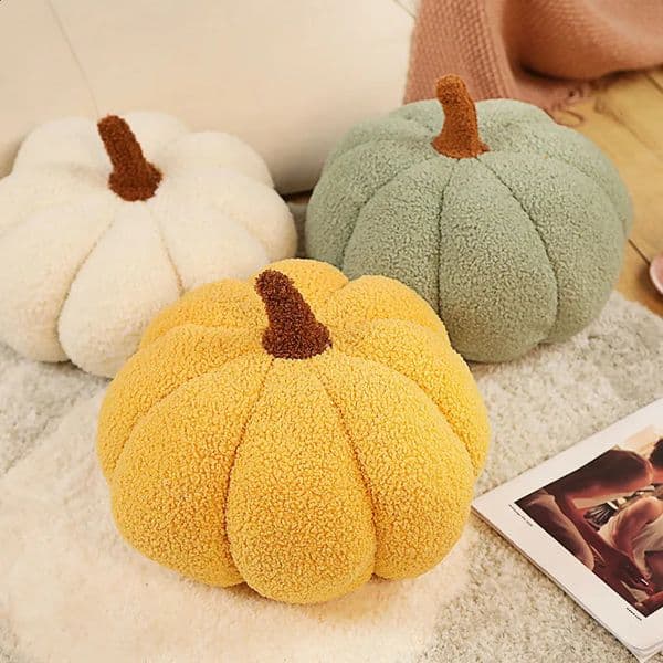20cm Nordic Halloween Pumpkin Plush Toy Plush Soft Plant Filling Doll Holiday Prop Decoration Children Throwing Pillow 240902
