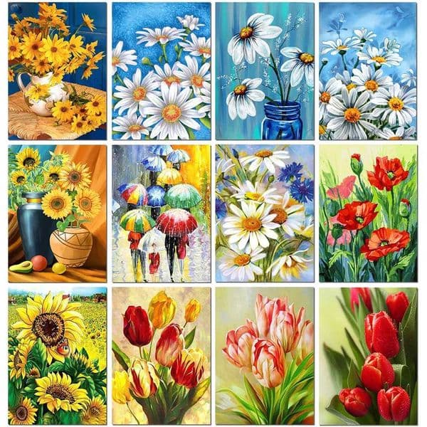 DIY 5D Diamond Painting Flower Cross Stitch Kit Full Round Diamond Embroidery Rose Mosaic Art Picture Rhinestone Gift DecorationXJ240816