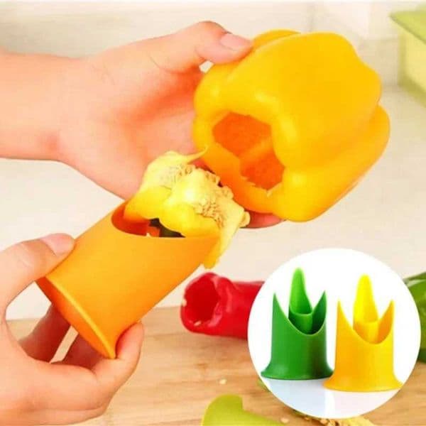 Slicer Vegetable Cutter Random Pepper Fruit Tools Cooking Device 2pcs Kitchen Seed Remover Creative Corer Cleaning Coring GadgetXJ240903